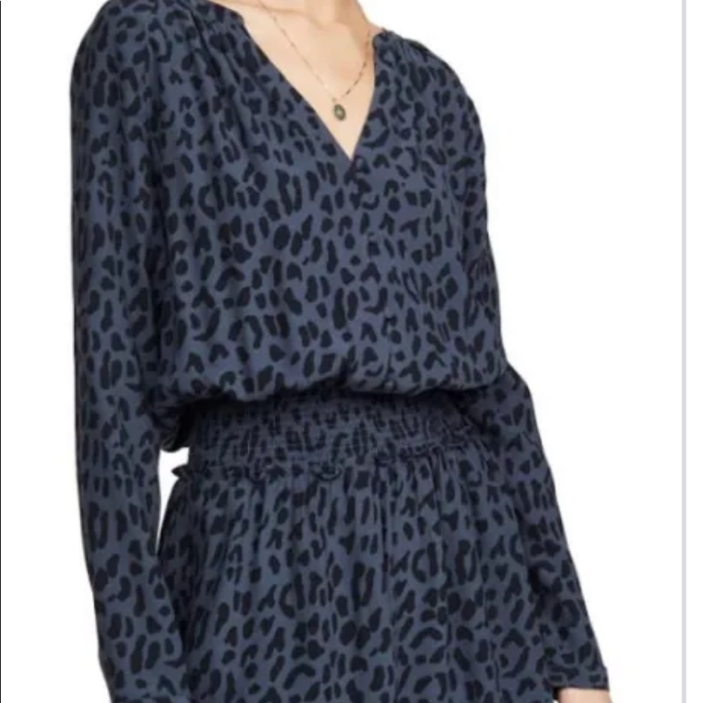 Rails long sleeve cheetah dress in navy.  $278 new
